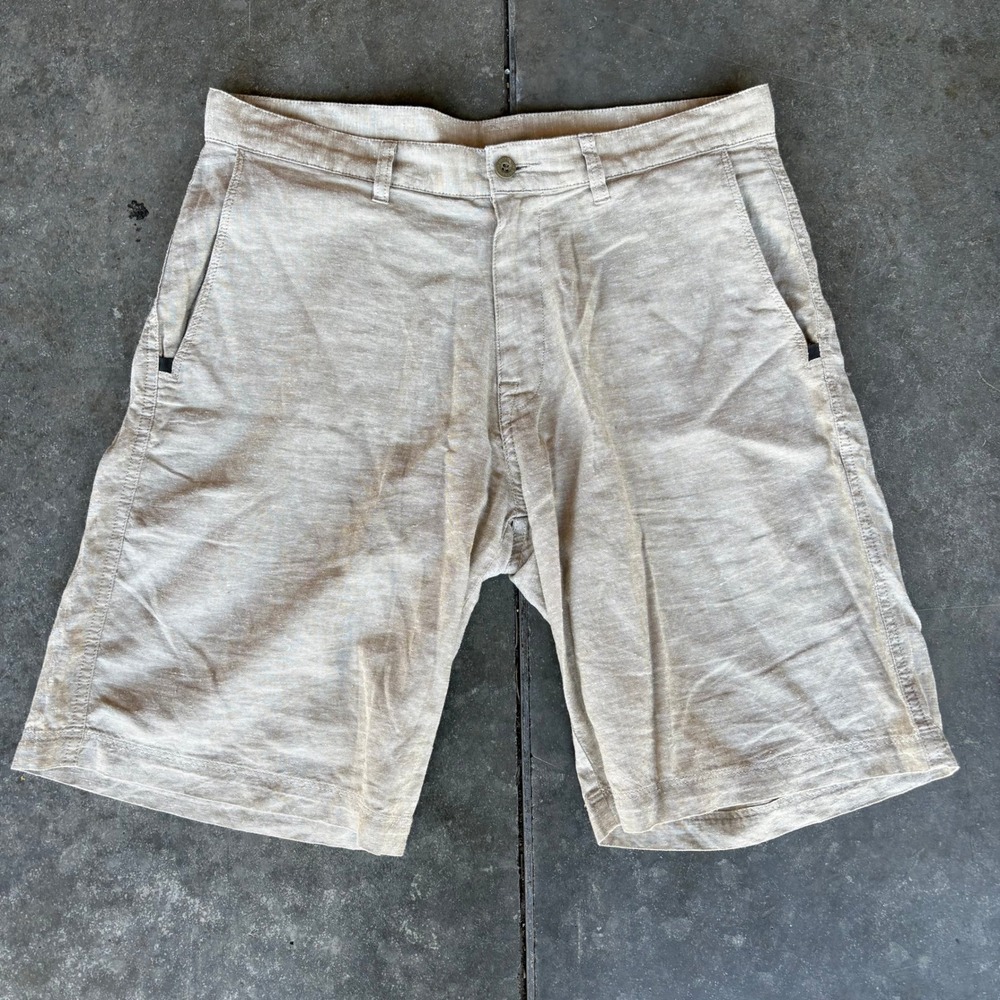 Patagonia Back Step Shorts Men's 32 Chambray Ash Tan Outdoor Hiking Summer Hemp